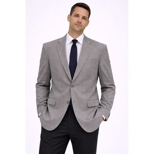 Mantoni Milan Italy Mens Light Gray Super 140S Virgin Wool 2-Button Blazer Coat‎